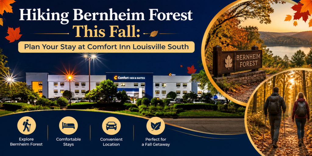 Fall hiking at Bernheim Forest near Comfort Inn Louisville South, Shepherdsville KY