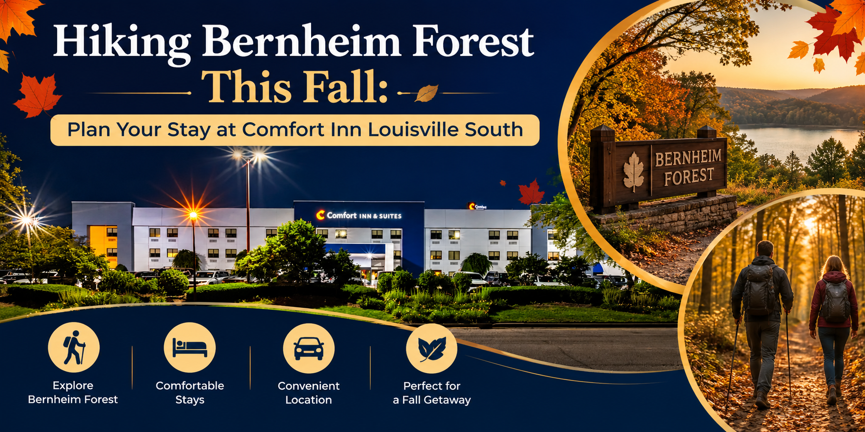 Fall hiking at Bernheim Forest near Comfort Inn Louisville South, Shepherdsville KY